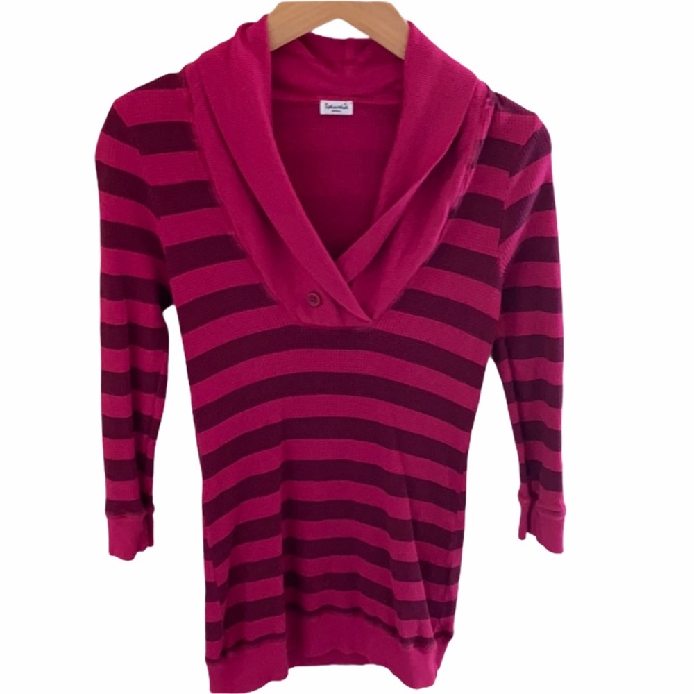 Splendid Stripe Waffle Knit Top